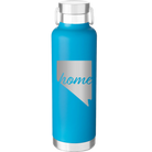 Laser etched aqua 24 oz vacuum insulated water bottle with 'Nevada Home' design