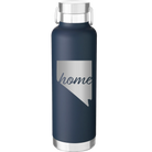Laser etched navy 24 oz vacuum insulated water bottle with 'Nevada Home' design