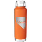 Laser etched orange 24 oz vacuum insulated water bottle with 'Nevada Home' design