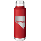 Laser etched red 24 oz vacuum insulated water bottle with 'Nevada Home' design