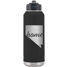 Laser etched black 32 oz vacuum insulated water bottle with 'Nevada Home' design