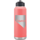 Laser etched coral 32 oz vacuum insulated water bottle with 'Nevada Home' design