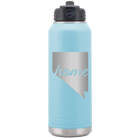 Laser etched light blue 32 oz vacuum insulated water bottle with 'Nevada Home' design