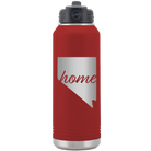 Laser etched maroon 32 oz vacuum insulated water bottle with 'Nevada Home' design