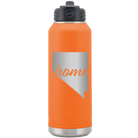 Laser etched orange 32 oz vacuum insulated water bottle with 'Nevada Home' design