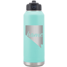 Laser etched teal 32 oz vacuum insulated water bottle with 'Nevada Home' design