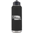 Laser etched black 32 oz vacuum insulated water bottle with 'Nebraska Home' design