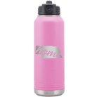 Laser etched light purple 32 oz vacuum insulated water bottle with 'Nebraska Home' design