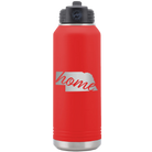 Laser etched red 32 oz vacuum insulated water bottle with 'Nebraska Home' design