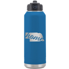 Laser etched royal blue 32 oz vacuum insulated water bottle with 'Nebraska Home' design