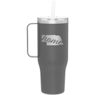 Laser etched slate 40 oz vacuum insulated tumbler mug with 'Nebraska Home' design