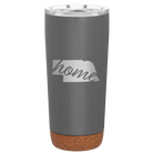 Laser etched storm gray 20 oz vacuum insulated tumbler with 'Nebraska Home' design