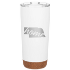 Laser etched white 20 oz vacuum insulated tumbler with 'Nebraska Home' design