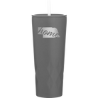 Laser etched slate 20 oz vacuum insulated tumbler with 'Nebraska Home' design