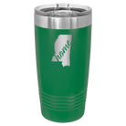Laser etched green 20 oz vacuum insulated tumbler with 'Mississippi Home' design