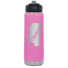 Laser etched light purple 20 oz vacuum insulated water bottle with 'Mississippi Home' design