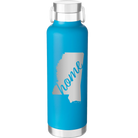 Laser etched aqua 24 oz vacuum insulated water bottle with 'Mississippi Home' design