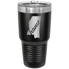 Laser etched black 30 oz vacuum insulated tumbler with 'Mississippi Home' design