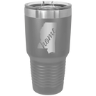 Laser etched dark gray 30 oz vacuum insulated tumbler with 'Mississippi Home' design