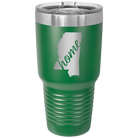 Laser etched green 30 oz vacuum insulated tumbler with 'Mississippi Home' design