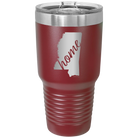 Laser etched maroon 30 oz vacuum insulated tumbler with 'Mississippi Home' design