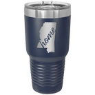 Laser etched navy 30 oz vacuum insulated tumbler with 'Mississippi Home' design