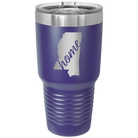 Laser etched purple 30 oz vacuum insulated tumbler with 'Mississippi Home' design