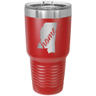 Laser etched red 30 oz vacuum insulated tumbler with 'Mississippi Home' design