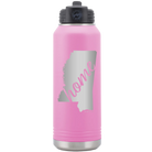 Laser etched light purple 32 oz vacuum insulated water bottle with 'Mississippi Home' design