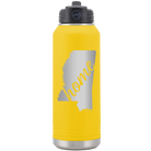Laser etched yellow 32 oz vacuum insulated water bottle with 'Mississippi Home' design