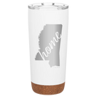 Laser etched white 20 oz vacuum insulated tumbler with 'Mississippi Home' design