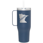 Laser etched constellation 40 oz vacuum insulated tumbler mug with 'Minnesota Home' design