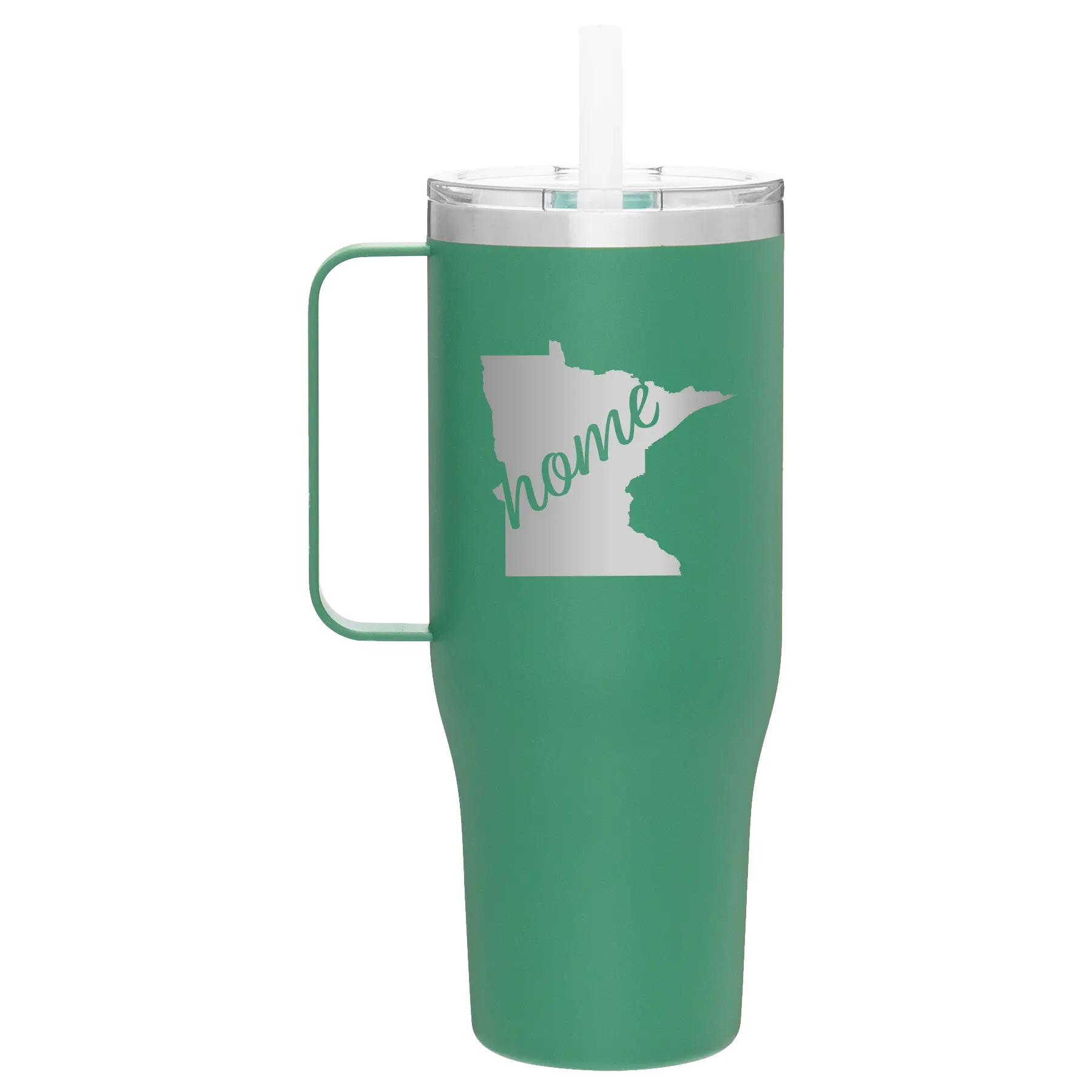 Laser etched forage 40 oz vacuum insulated tumbler mug with 'Minnesota Home' design
