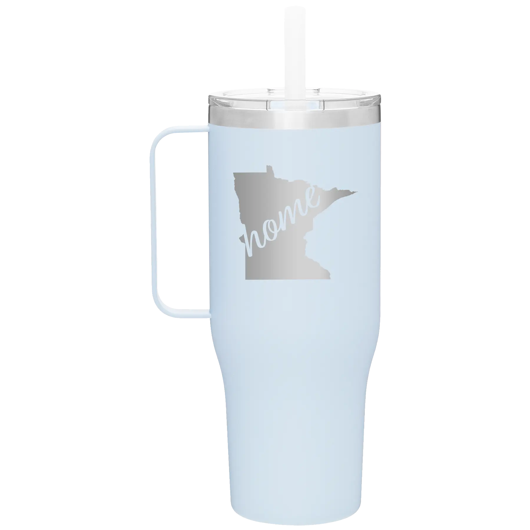 Laser etched landfall 40 oz vacuum insulated tumbler mug with 'Minnesota Home' design