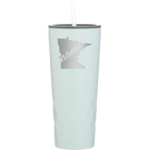 Laser etched meadow 20 oz vacuum insulated tumbler with 'Minnesota Home' design