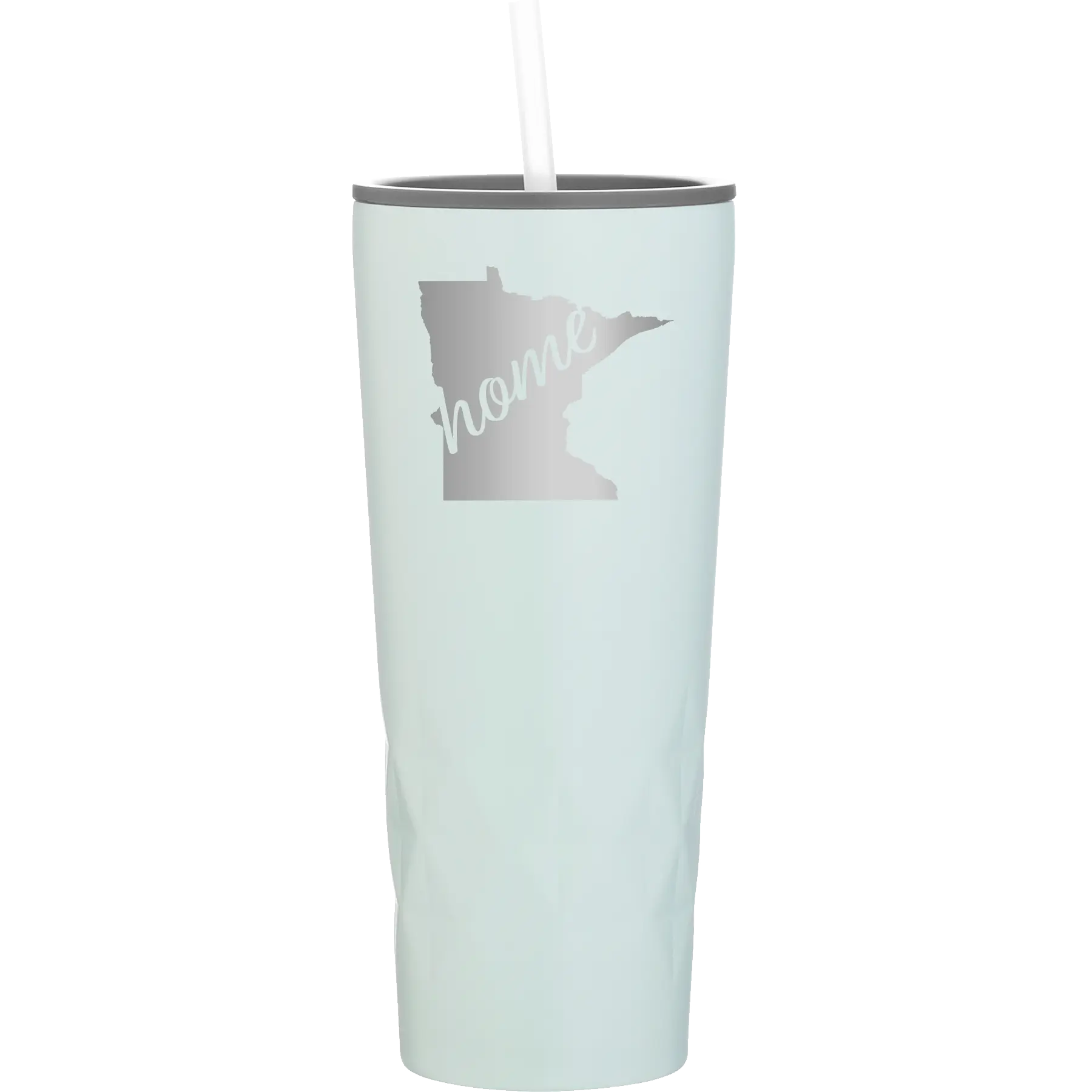 Laser etched meadow 20 oz vacuum insulated tumbler with 'Minnesota Home' design