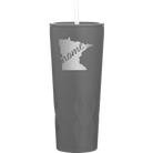Laser etched slate 20 oz vacuum insulated tumbler with 'Minnesota Home' design