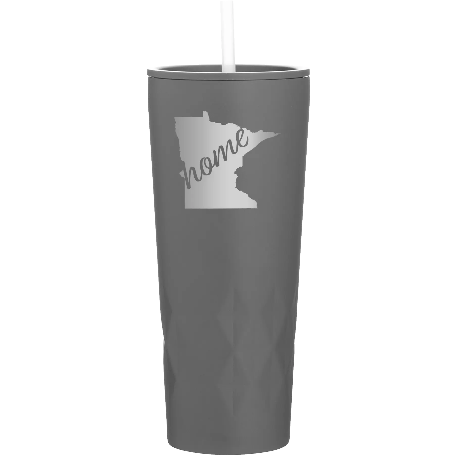 Laser etched slate 20 oz vacuum insulated tumbler with 'Minnesota Home' design
