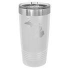 Laser etched white 20 oz vacuum insulated tumbler with 'Michigan Home' design