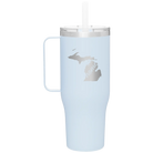 Laser etched landfall 40 oz vacuum insulated tumbler mug with 'Michigan Home' design