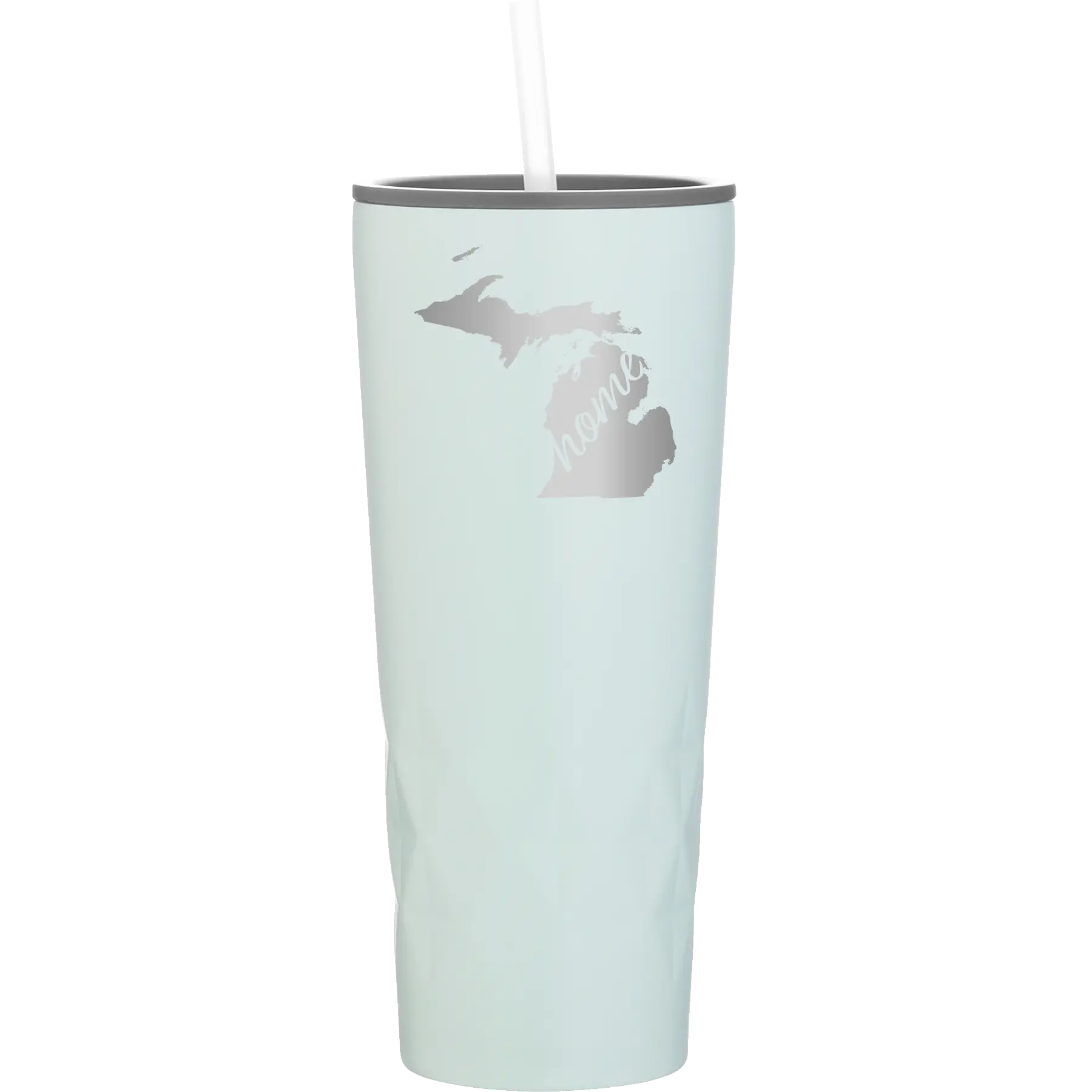 Laser etched meadow 20 oz vacuum insulated tumbler with 'Michigan Home' design