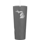 Laser etched slate 20 oz vacuum insulated tumbler with 'Michigan Home' design
