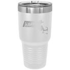 Laser etched white 30 oz vacuum insulated tumbler with 'Massachusetts Home' design
