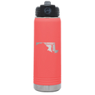 Laser etched coral 20 oz vacuum insulated water bottle with 'Maryland Home' design