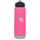 Laser etched pink 20 oz vacuum insulated water bottle with 'Maryland Home' design