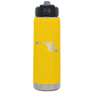 Laser etched yellow 20 oz vacuum insulated water bottle with 'Maryland Home' design