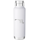 Laser etched white 24 oz vacuum insulated water bottle with 'Maryland Home' design