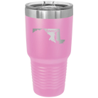 Laser etched light purple 30 oz vacuum insulated tumbler with 'Maryland Home' design