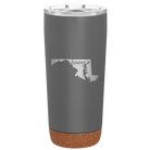 Laser etched storm gray 20 oz vacuum insulated tumbler with 'Maryland Home' design