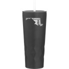 Laser etched black 20 oz vacuum insulated tumbler with 'Maryland Home' design